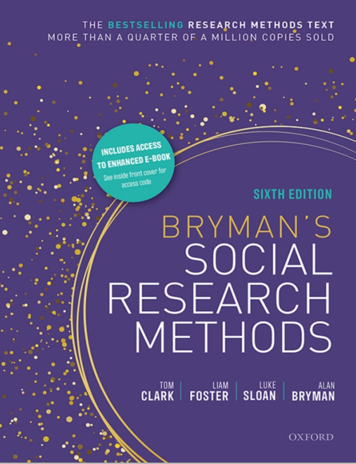 Bryman's Social Research Methods 6th Edition by Lecturer in Research Methods Tom Clark (Author), Senior Lecturer in Social Policy & Social Work Liam Foster (Author)